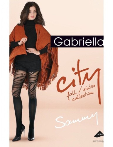 Gabriella Sammy 40 den - Плотные колготки с рисунком, 2 (чёрный)
